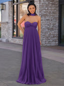 A Line Light Pink Sweetheart Chiffon Long Prom Dress – Prom Dresses by KissProm | Available at KissProm