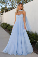 A Line Light Pink Sweetheart Chiffon Long Prom Dress – Prom Dresses by KissProm | Available at KissProm