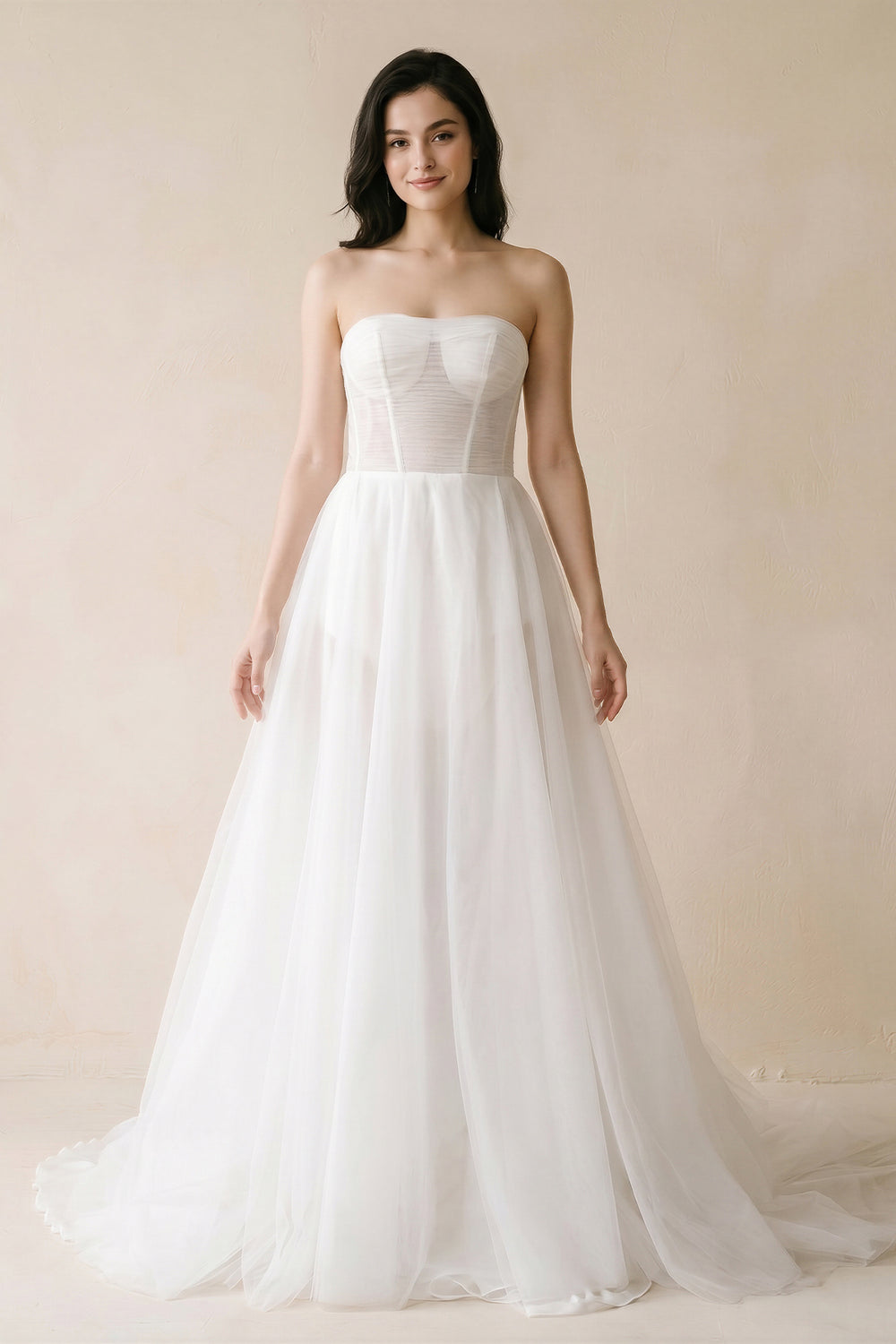 Romantic A-Line Sweetheart Tulle Beach Wedding Dresses with Slit – Wedding Dresses by KissProm | Available at KissProm