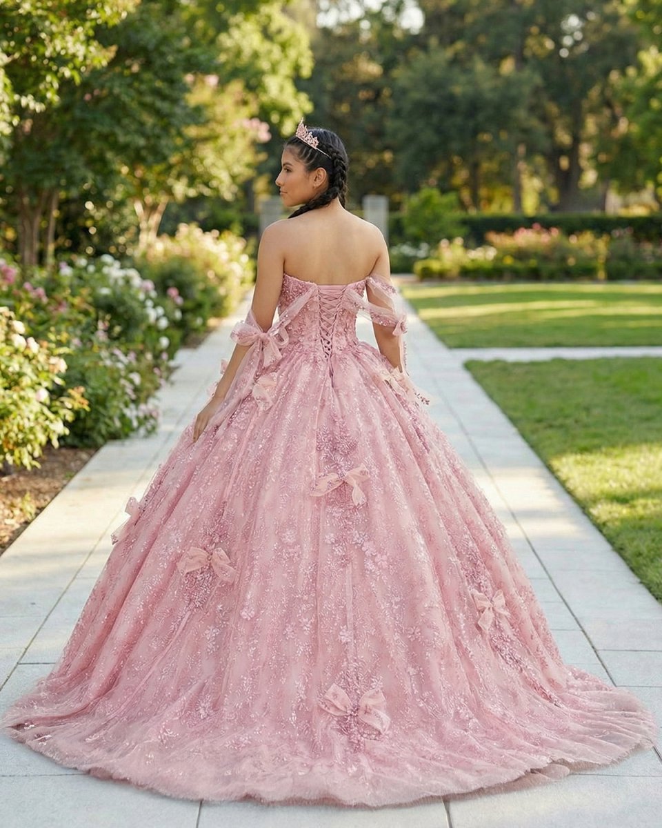 Romantic Pink Beading Quinceanera Dress Sequined Sleeveless with Bowknot Pink / 14
