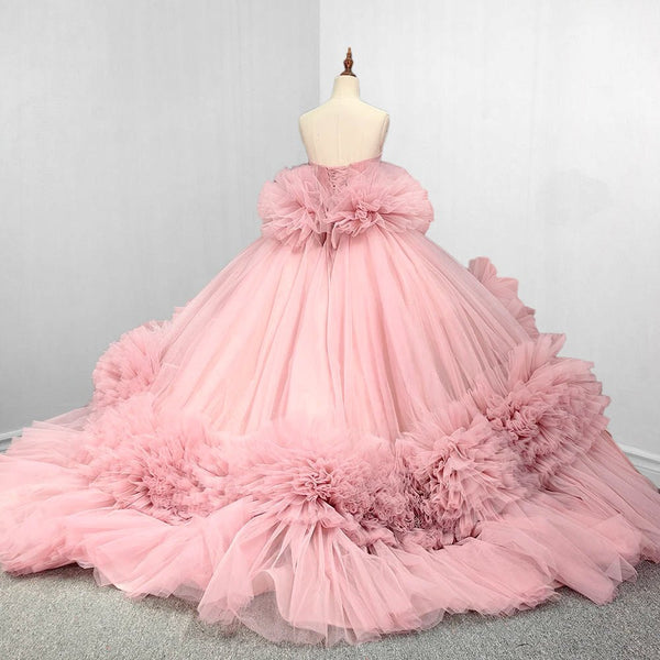 pink corset quince dress Pink Strapless Sleeveless Ball Gown Corset Quinceanera Dresses Pink / 00