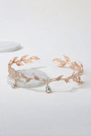Rose Gold Leaf Crystal Crown - KissProm