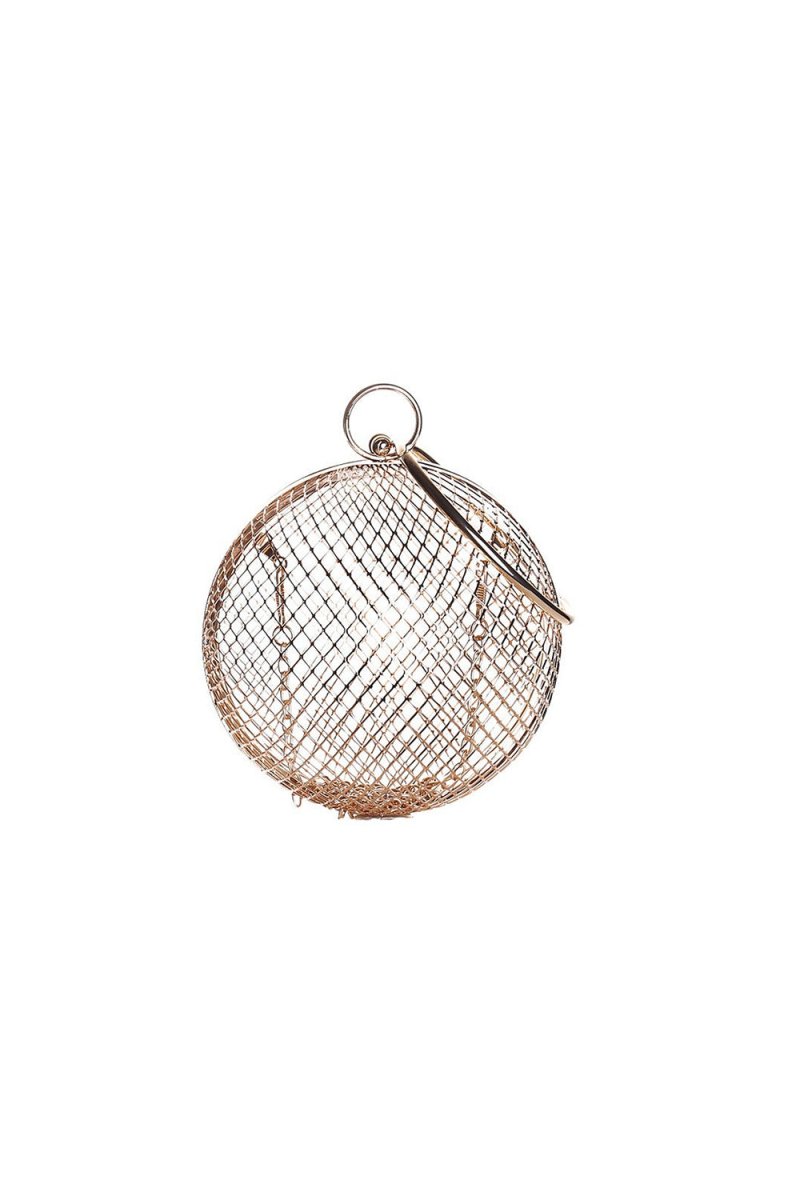 Rose Gold Metal Tennis Chain Handbag - KissProm