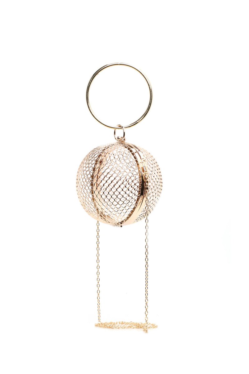 Rose Gold Metal Tennis Chain Handbag - KissProm