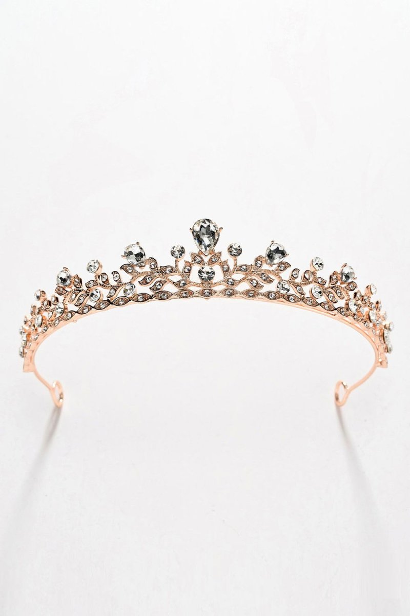 Rose Gold Rhinestone Tiara - KissProm