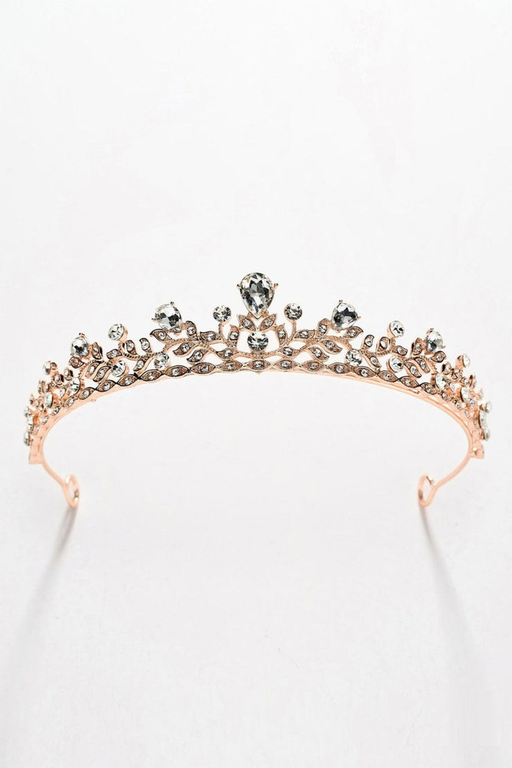 Rose Gold Rhinestone Tiara – KissProm