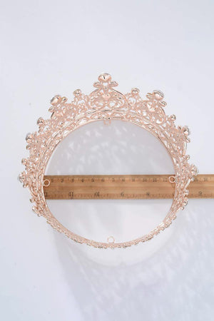 Rose Gold Sparkly Crystal Bridal Crown - KissProm