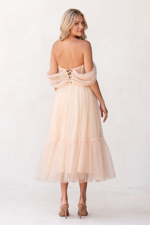 Rose Pink A-Line Tulle Sweetheart Tea-Length Homecoming Dress (2) | KISSPROM