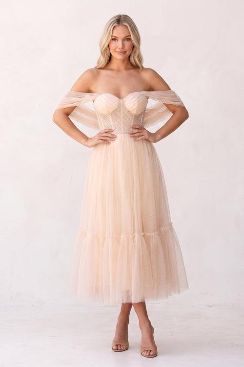 Rose Pink A-Line Tulle Sweetheart Tea-Length Homecoming Dress | KISSPROM