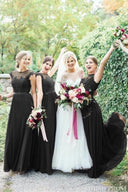 Round Neck Tulle Floor Length Burgundy Bridesmaid Dress, Burgundy / 4 Round Neck Tulle Floor Length Burgundy Bridesmaid Dress, Burgundy / 4