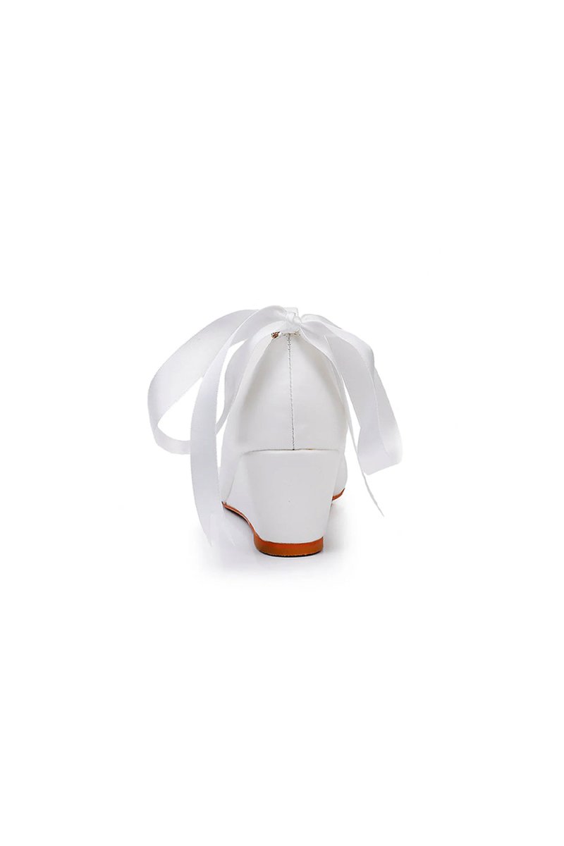 Round Toe Platform Heels Beaded Mary Janes - KissProm