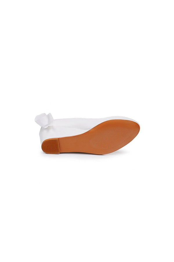 Round Toe Platform Heels Beaded Mary Janes - KissProm