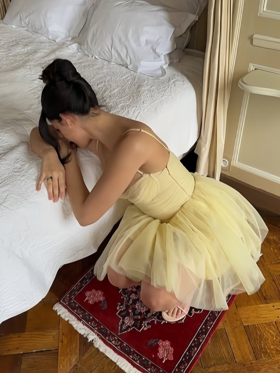 Rowenna | Yellow - A Line Tulle Sweetheart Short Homecoming Dress