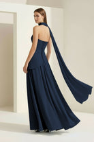 Roxanne | Pink - Strapless Sheath Chiffon Long Prom Dresses With Slit - KissProm