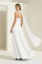 Roxanne | Pink - Strapless Sheath Chiffon Long Prom Dresses With Slit - KissProm