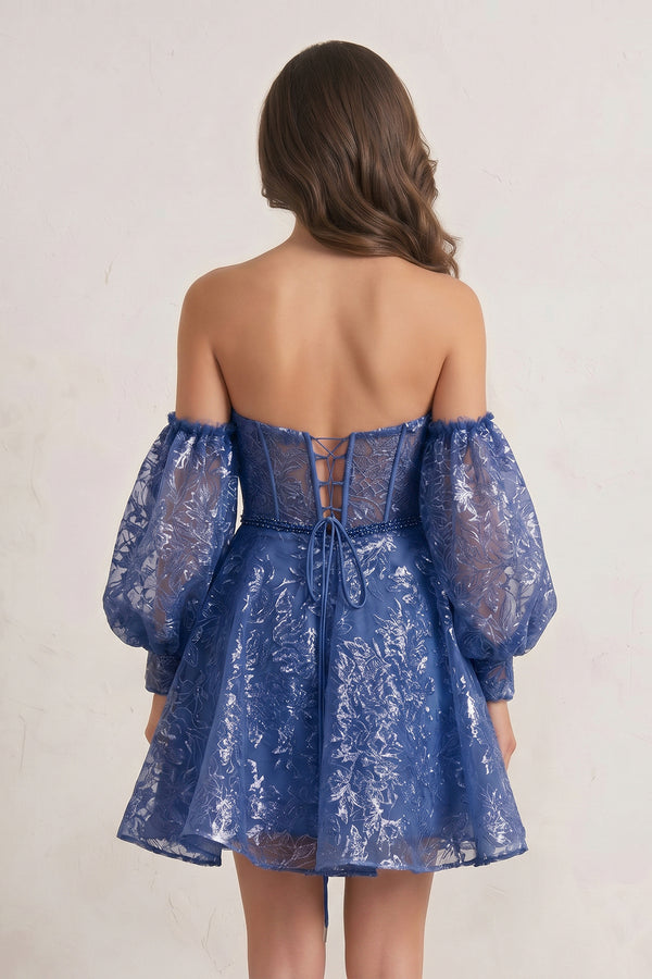 Royal Blue A-Line Sweetheart Homecoming Dress - KISSPROM