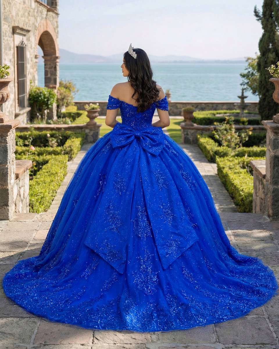 Royal Blue Ball-Gown Appliques Quinceanera Dresses with Train, Royal Blue / Custom Size Royal Blue Ball-Gown Appliques Quinceanera Dresses with Train, Royal Blue / Custom Size