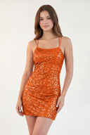 Royal Blue Bodycon Scoop Neck Sequins Mini Party Dresses - KissDress