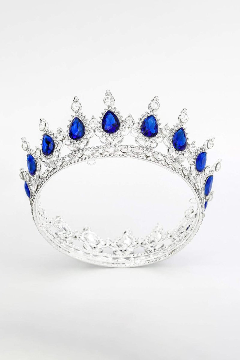 Royal Blue Crystal Baorque Crown - KissProm