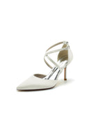 White High Heels with Metallic Accents - KissProm