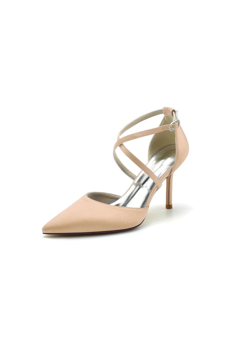 White High Heels with Metallic Accents - KissProm