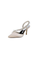 Royal Blue High Heels with Pearl and Crystal Embellishments Description - KissProm