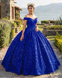 Royal Blue Quinceanera Dress Ball Gown Quinceanera Dresses Off Shoulder | KISSPROM