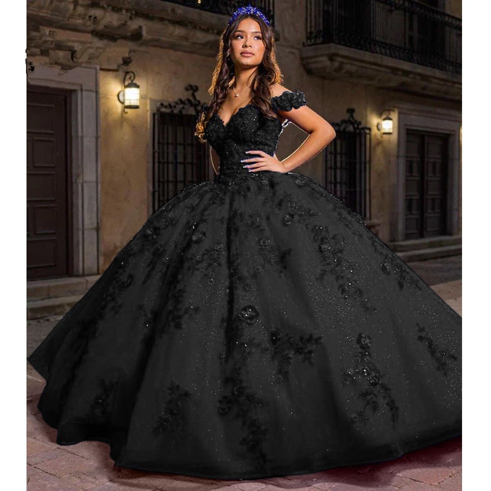 Royal Blue Off the Shoulder Puffy Quinceanera Dresses Black / 2 Royal Blue Off the Shoulder Puffy Quinceanera Dresses Black / 2