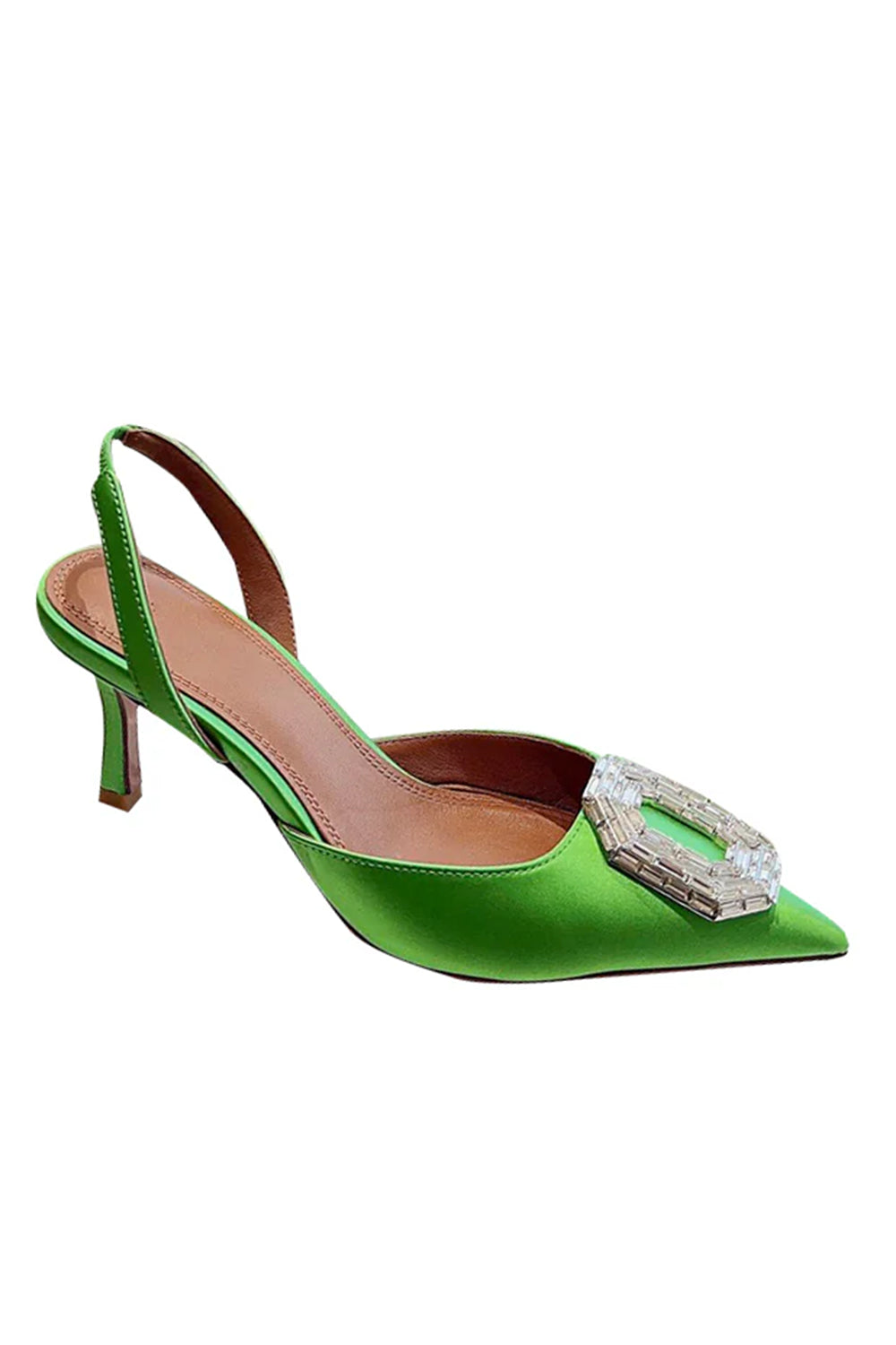 Royal Blue Satin Buckled Mid Heel Stiletto Sandals - KissProm