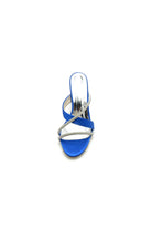 Royal Blue Satin High - Heeled Sandals - KissProm