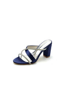 Royal Blue Satin High - Heeled Sandals - KissProm