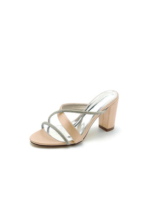 Royal Blue Satin High - Heeled Sandals - KissProm