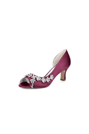 Royal Blue Satin High Heels with Intricate Silver Ornaments 36862 - 2A - KissProm