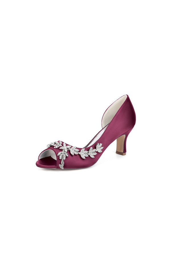 Royal Blue Satin High Heels with Intricate Silver Ornaments 36862 - 2A - KissProm