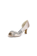 Royal Blue Satin High Heels with Intricate Silver Ornaments 36862 - 2A - KissProm