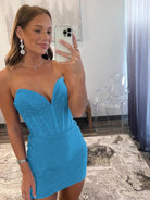 Annalise |Sheath V Neck Off The Shoulder Homecoming Dress