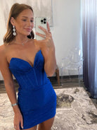 Annalise |Sheath V Neck Off The Shoulder Homecoming Dress