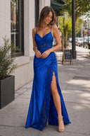Beatrice | Sheath Black Long Appliques Prom Dress