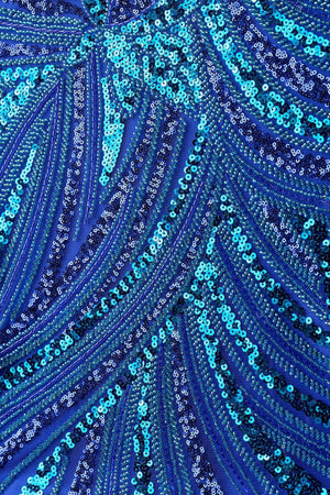 Royal Blue Strapless V Neck Sequins Bodycon Short Homecoming Dresses - KISSPROM