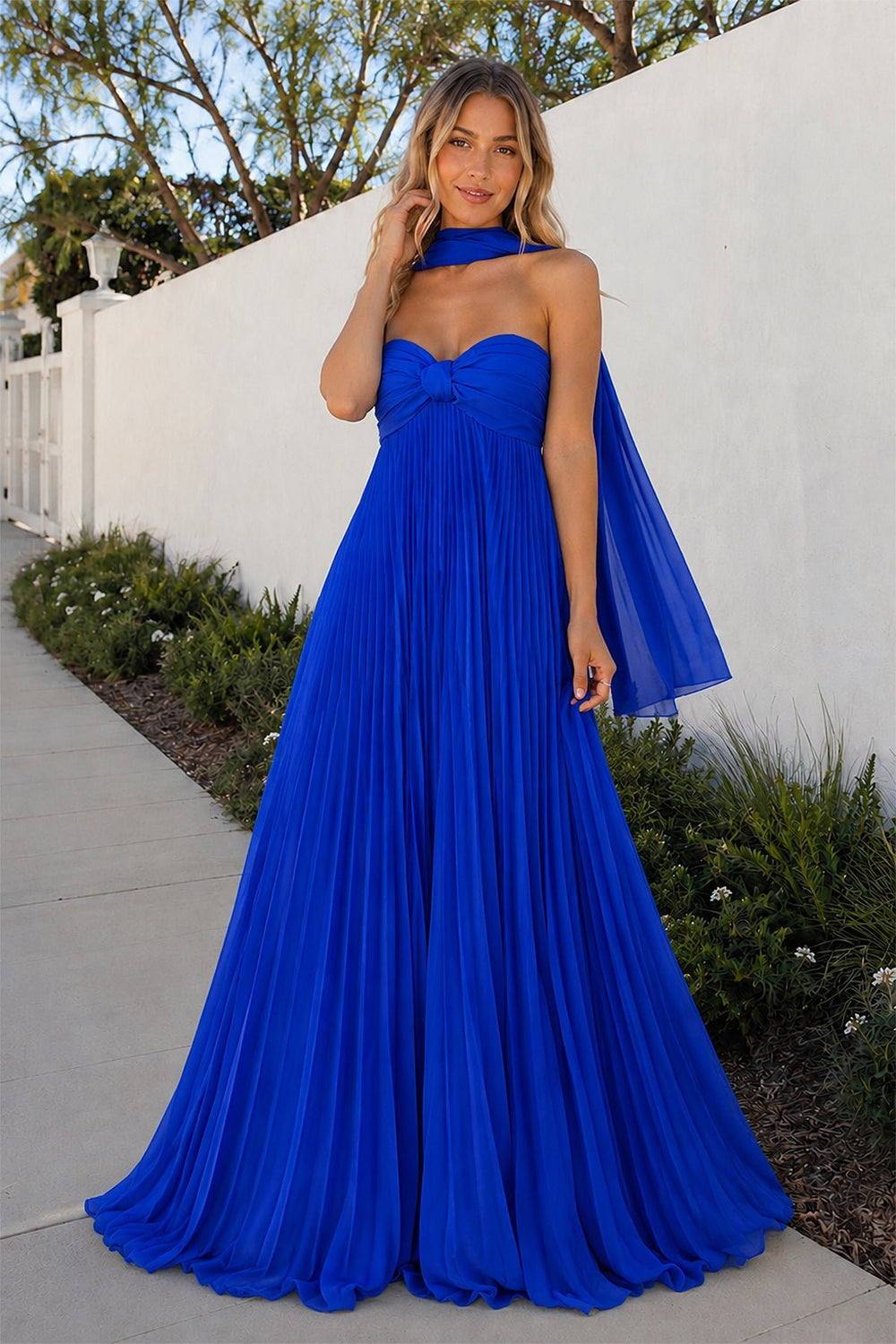 A Line Royal Blue Sweetheart Chiffon Long Prom Dress – Prom Dresses by KissProm | Available at KissProm