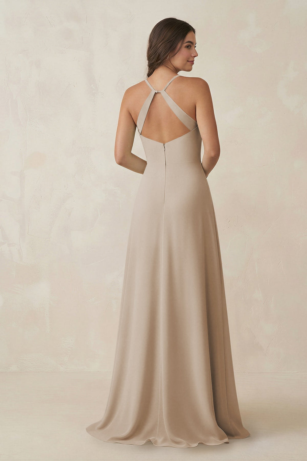 Ruched Sheath Chiffon Bridesmaid Dress in Frost - KissProm BRIDESMAID DRESSES