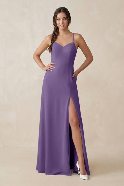 Ruched Sheath Chiffon Bridesmaid Dress in Tahiti - KissProm BRIDESMAID DRESSES