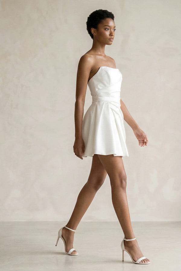 silk mini dress strapless Strapless Lavender Satin Tight Short Dress – Ohmollydress