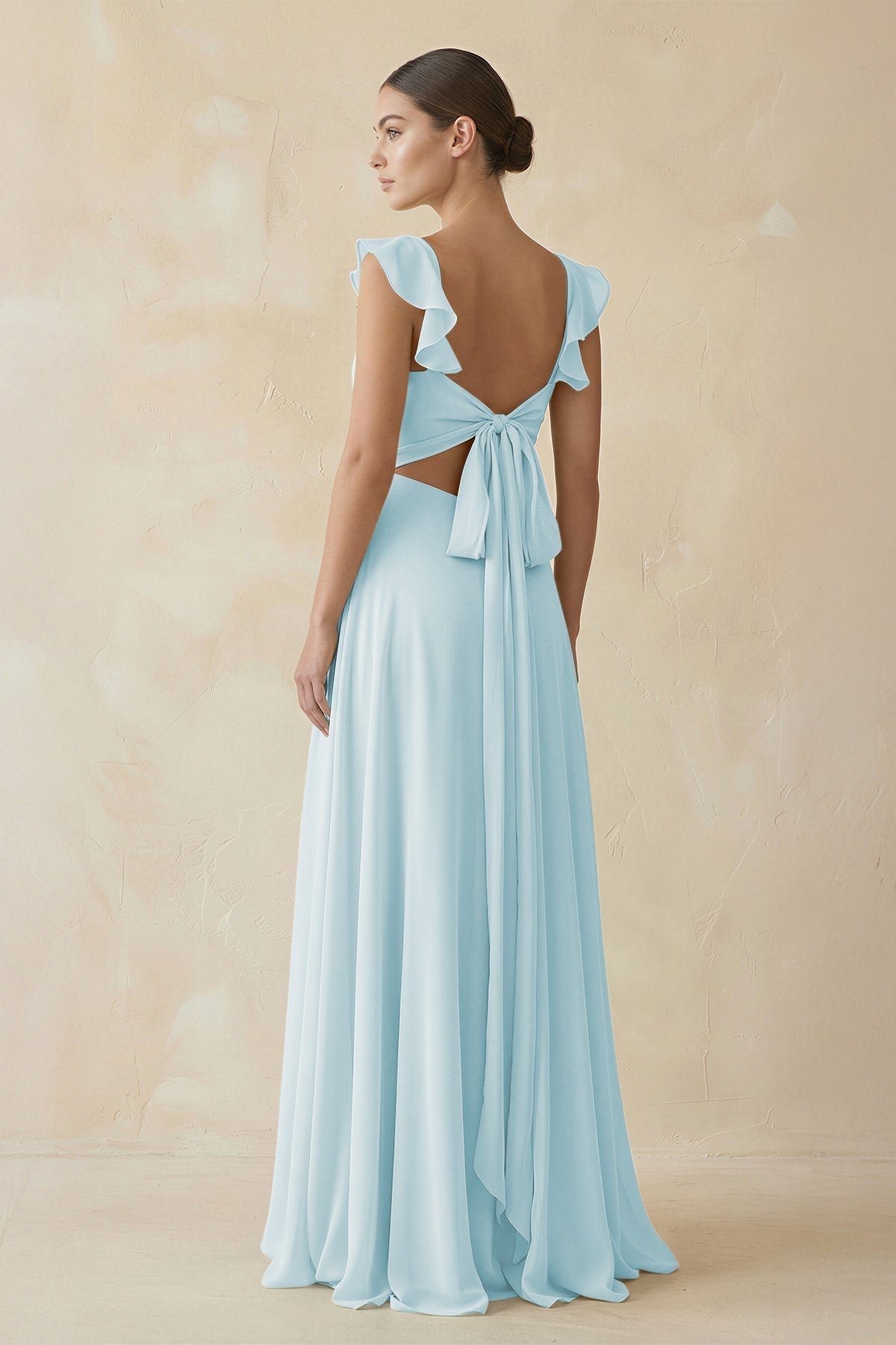 pale blue chiffon dress Soft Blue Chiffon Short Sleeve Marlow Midi Dress