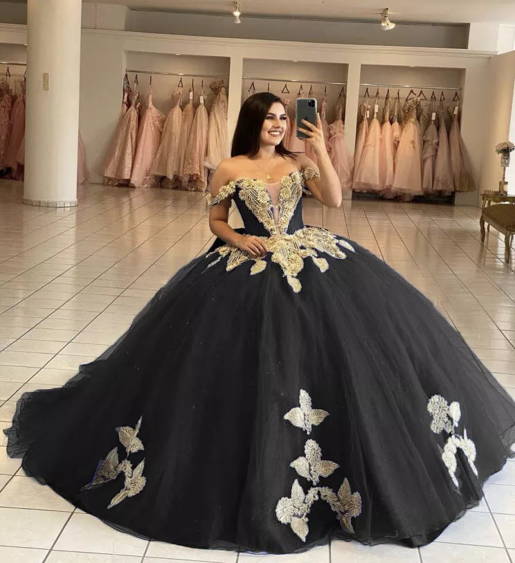 Royal Blue Off the Shoulder Quinceanera Dresses with Appliques