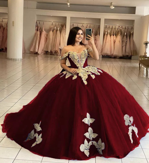 Royal Blue Off the Shoulder Quinceanera Dresses with Appliques