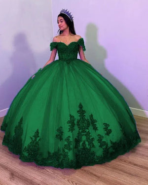 Fiora | Royal Blue Tulle Off the Shoulder Quinceanera Dress