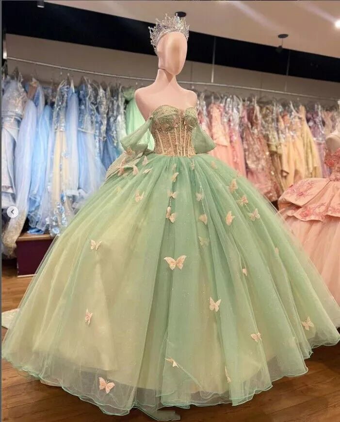 Lime green quinceanera dresses clearance