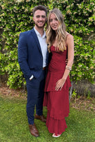 Saevy | Yellow - Spaghetti Straps Chiffon Sheath Long Formal Prom Dresses With Ruffles - KissProm