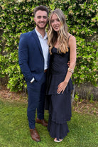 Saevy | Yellow - Spaghetti Straps Chiffon Sheath Long Formal Prom Dresses With Ruffles - KissProm